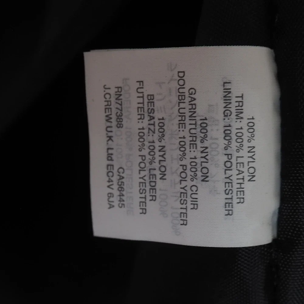 J.Crew Black Leather & Canvass Garment Bag Carry On Luggage Shoulder Strap